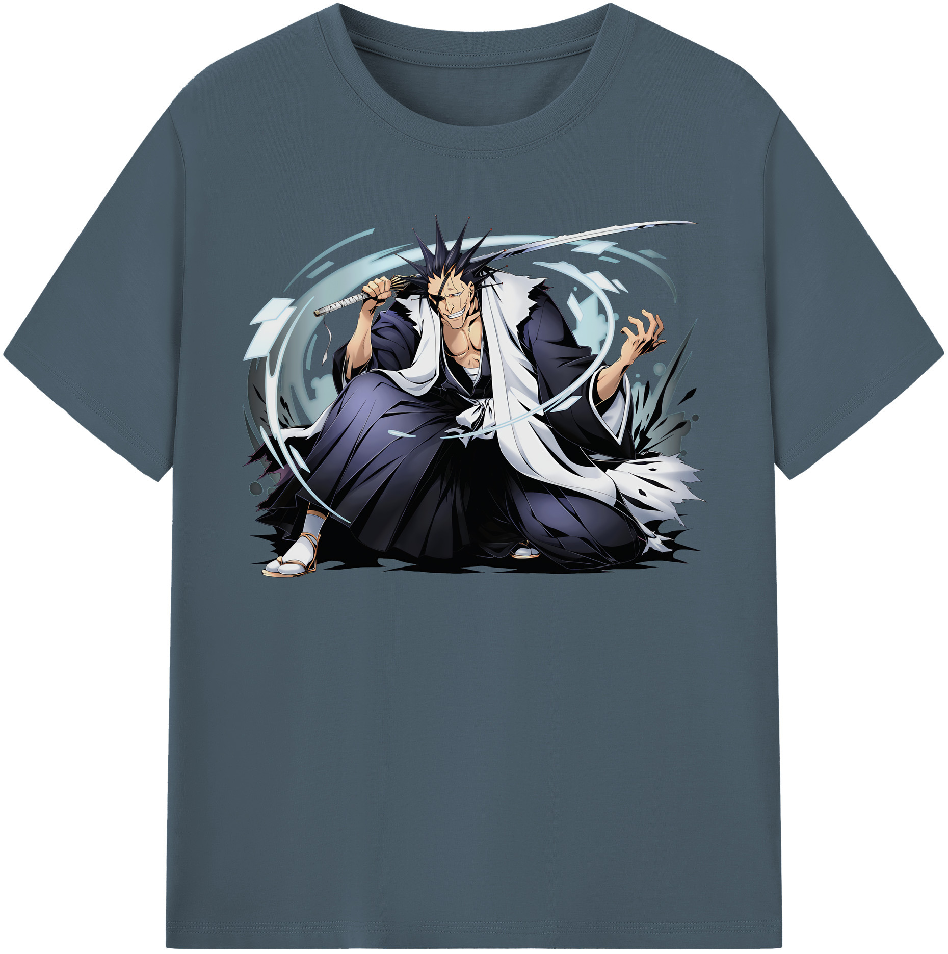 （画像用） ブリーチ ざらき けんぱち BLEACH Zaraki Kenpachi 綿100％半袖Tシャツ（フロントプリント）
